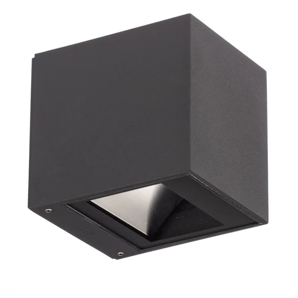 Bega utendørs vegglampe 24719 K3, grafitt, opp/ned, støpt aluminium