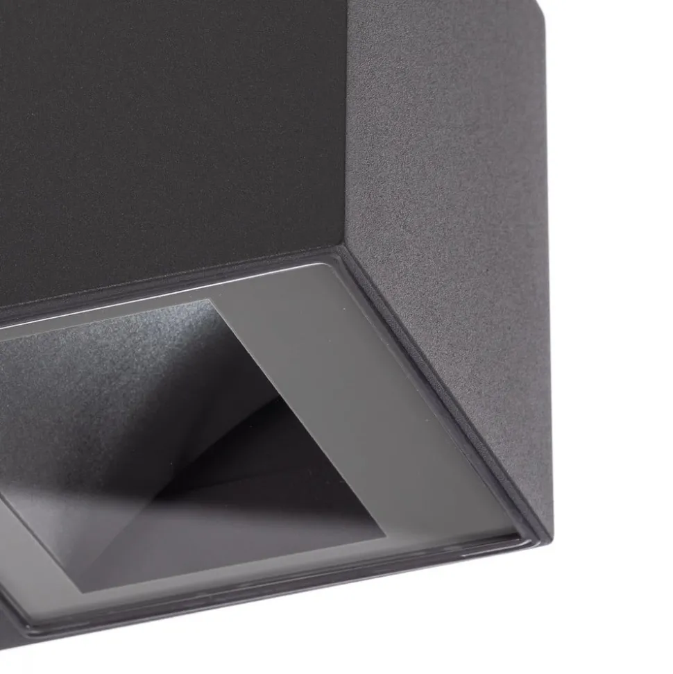 Bega utendørs vegglampe 24719 K3, grafitt, opp/ned, støpt aluminium