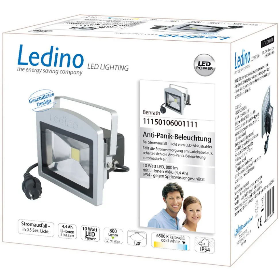 Benrath LED-spot, antipanikklampe med batteri