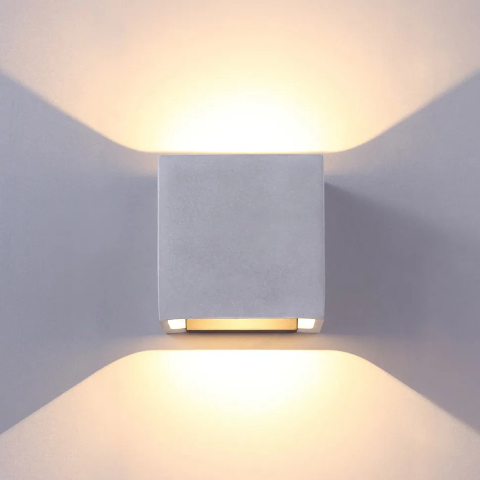 Betonggrå LED utendørs vegglampe Riak