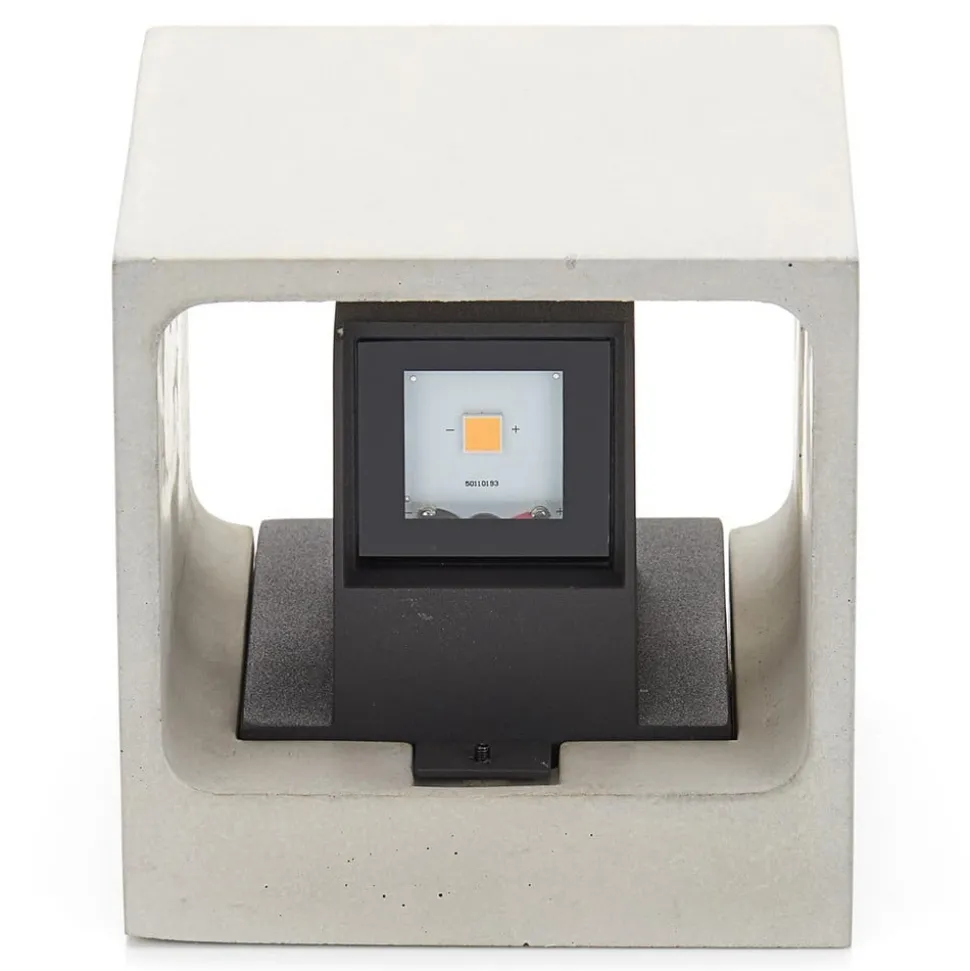 Betonggrå LED utendørs vegglampe Riak