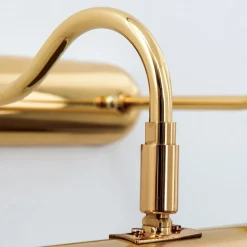 Bildelampe Lariga, messingfarget, metall, 65 cm, E14