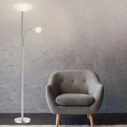 Blade uplight med leselampe, matt nikkel