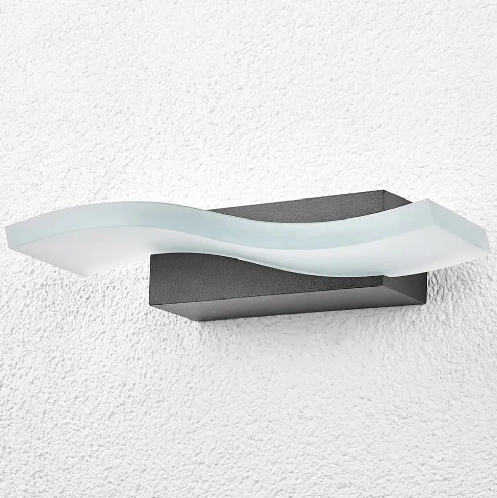 Bølgeformet LED-utevegglampe Jirka