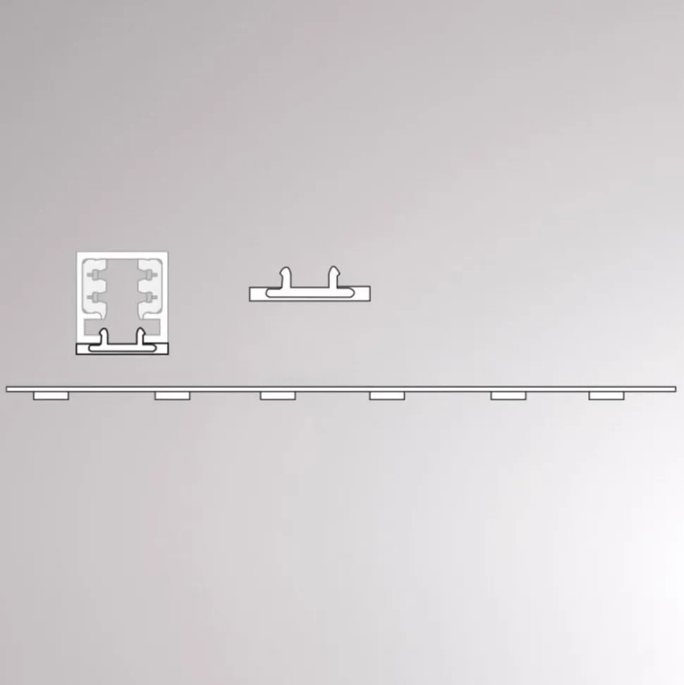 Blinddeksel for Volare-skinne, 1 m, hvit