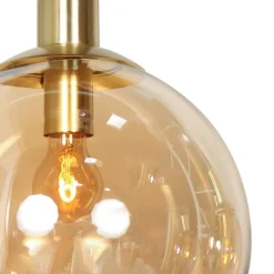 Bollique hengelampe, 5 lyskilder, rund, messing, GU10 + E27