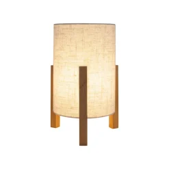 Bordlampe 3193, tre, tekstil i lin, høyde 32 cm