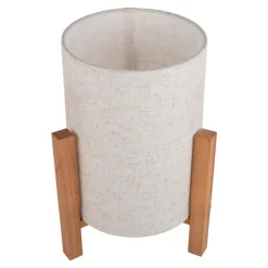 Bordlampe 3193, tre, tekstil i lin, høyde 32 cm