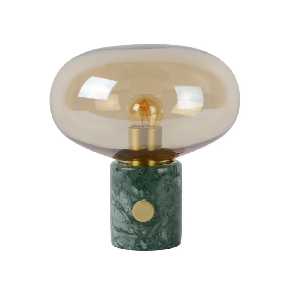 Bordlampe Charlize, grønn marmorert/rav