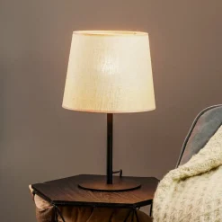 Bordlampe Chicago med skjerm i lin