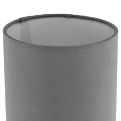 Bordlampe Clarie med grå stoffskjerm