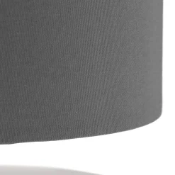 Bordlampe Clarie med grå stoffskjerm