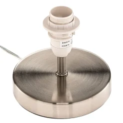 Bordlampe Clarie med grå stoffskjerm