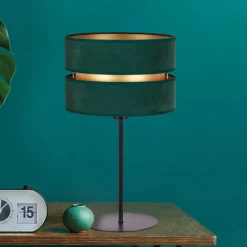 Bordlampe Duo, grønn/gull, høyde 50 cm