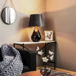 Bordlampe Lacrima, svart/gull