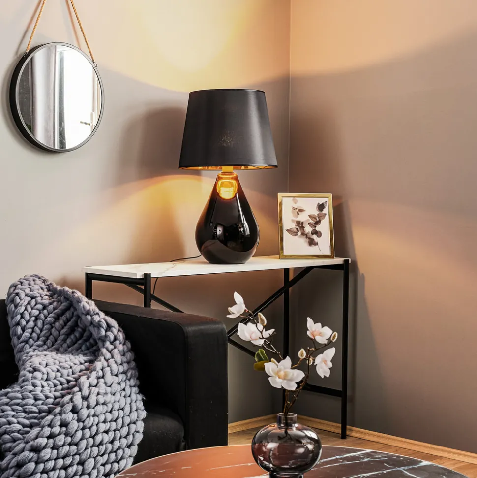 Bordlampe Lacrima, svart/gull