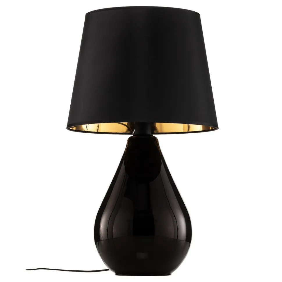 Bordlampe Lacrima, svart/gull