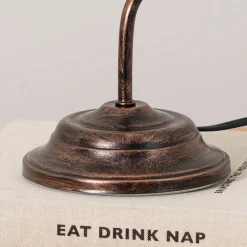 Bordlampe Liliana, 1 lyskilde, svart, rødgull, metall