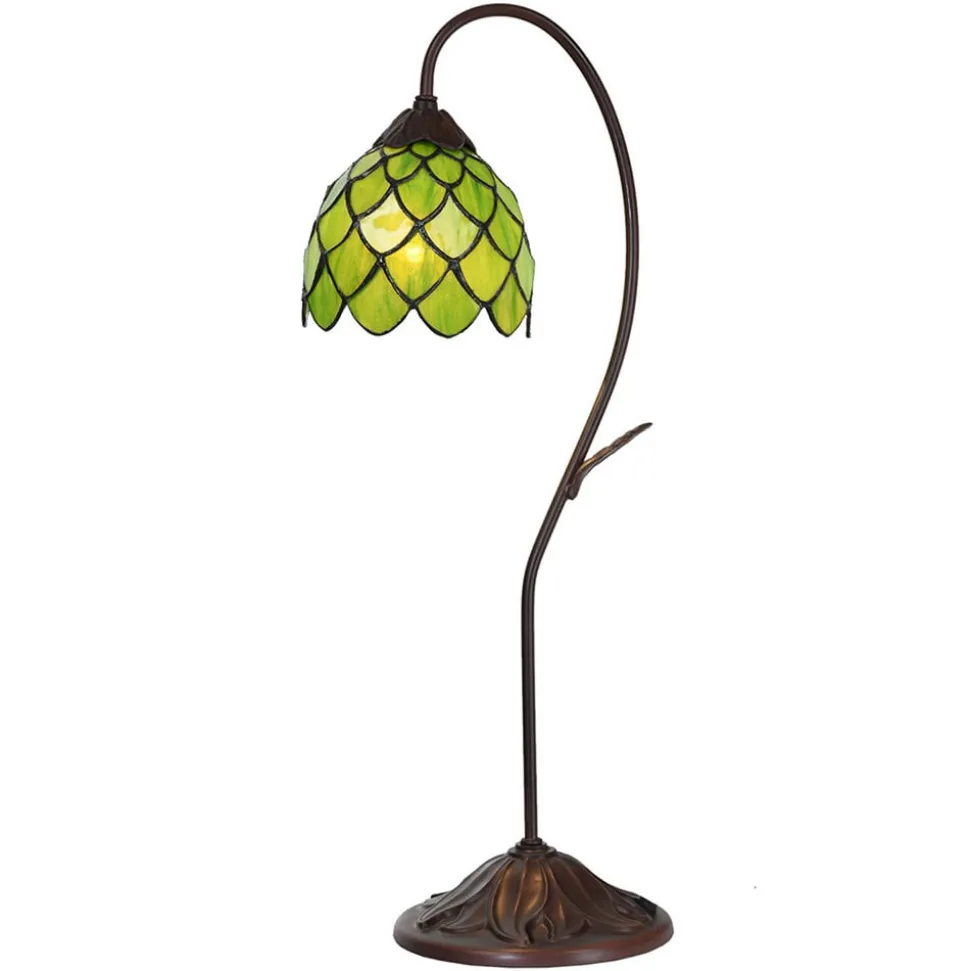 Bordlampe 5LL-6045, grønn, Tiffany-stil