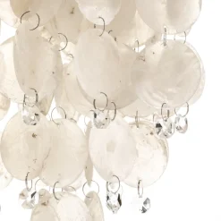 Bordlampe Makani, krom, med skjelldekor