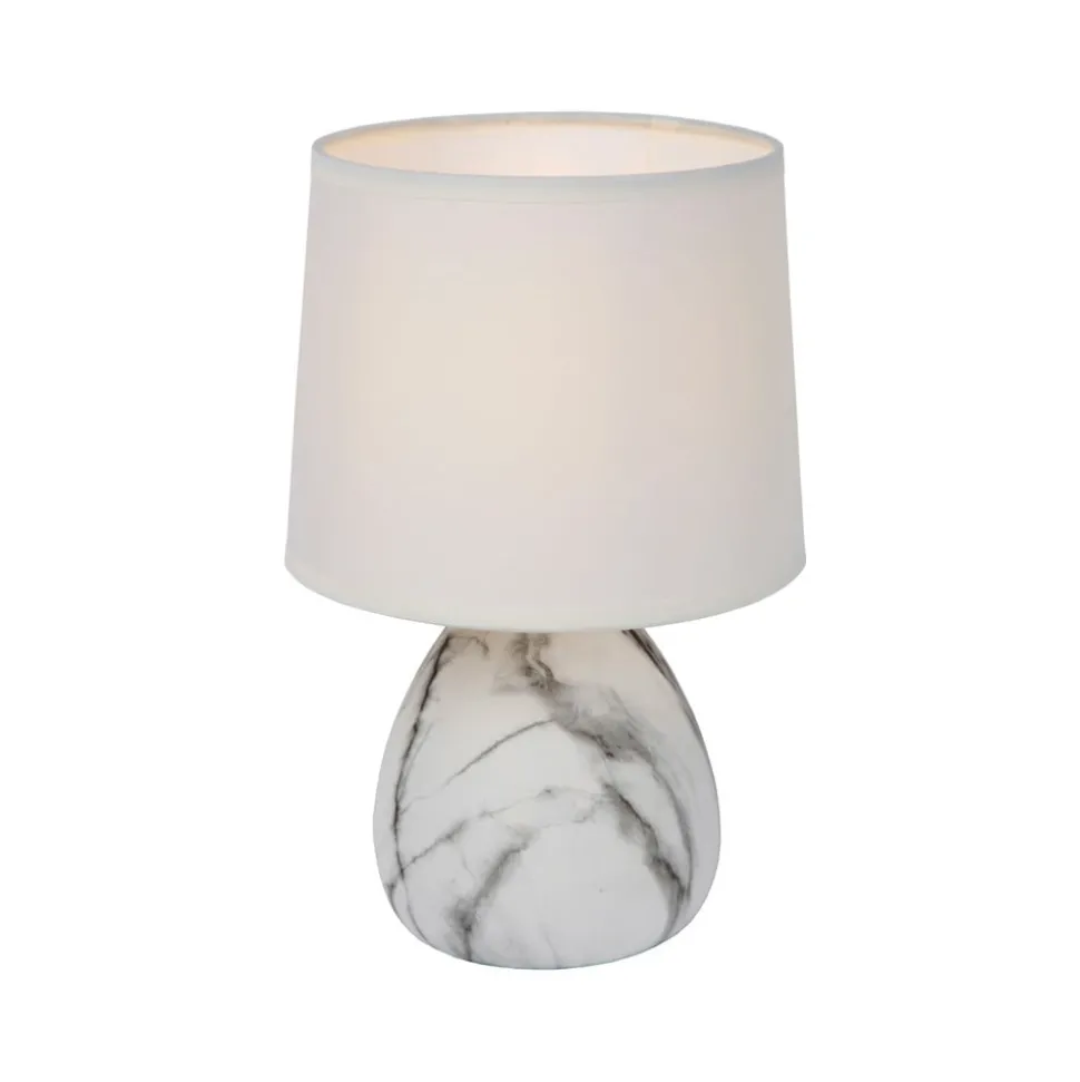 Bordlampe Marmo med keramikkfot, hvit
