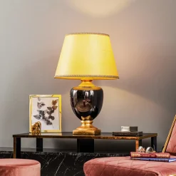 Bordlampe Mozart i speilgrå/gull