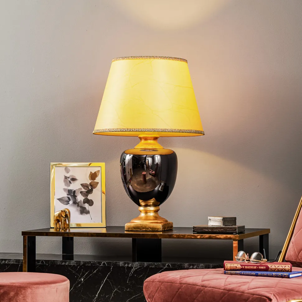 Bordlampe Mozart i speilgrå/gull