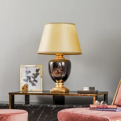 Bordlampe Mozart i speilgrå/gull