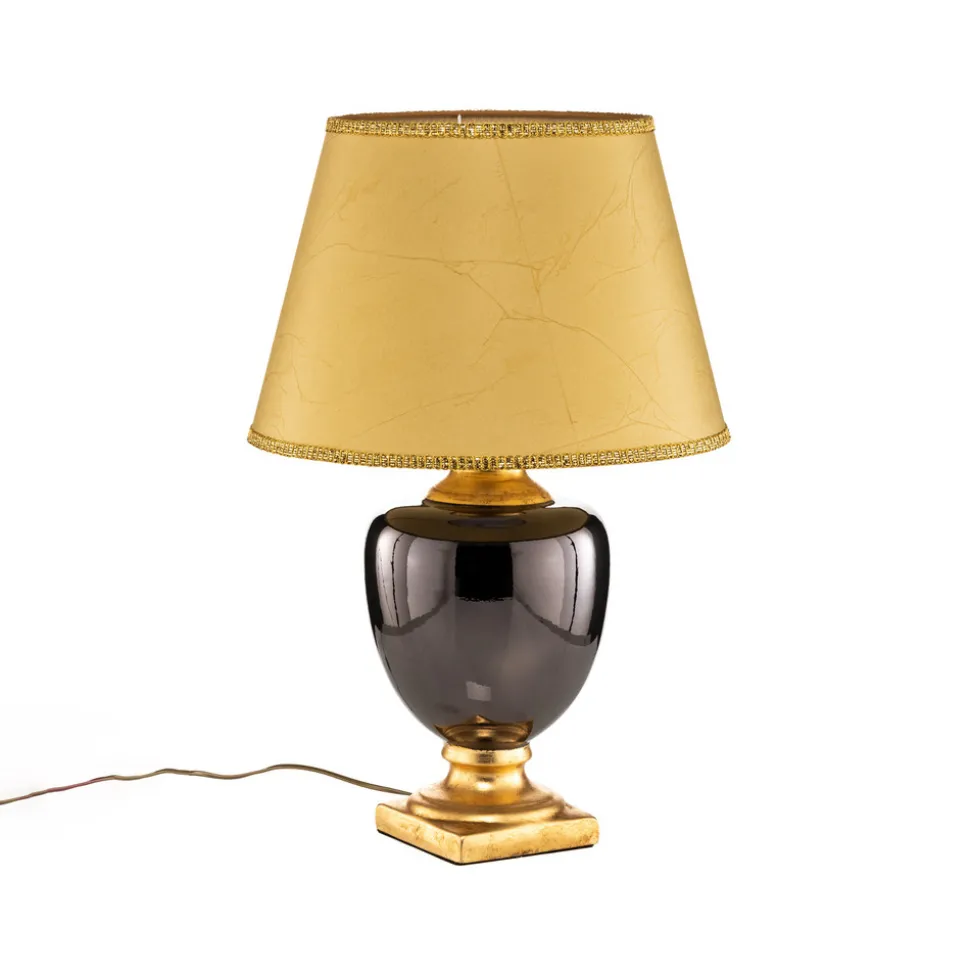 Bordlampe Mozart i speilgrå/gull