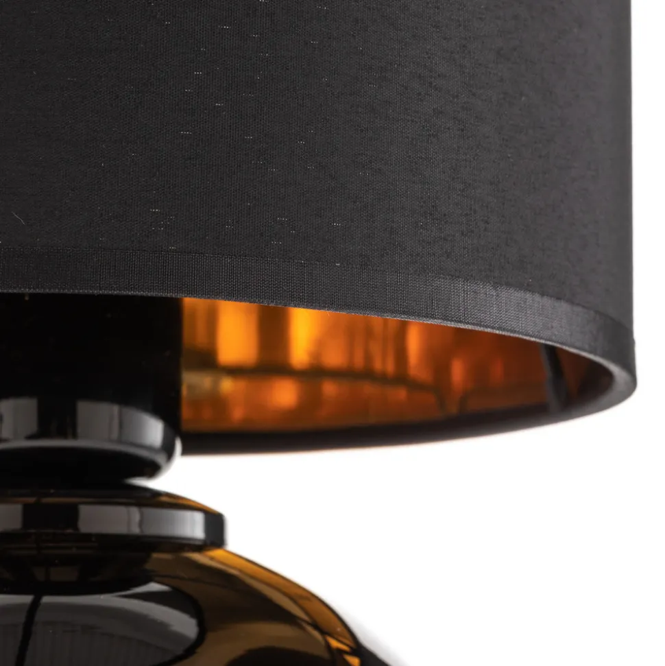 Bordlampe Palla, Ø 20 cm, svart/gull