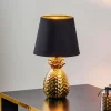 Bordlampe Pineapple i keramikk i gull og svart