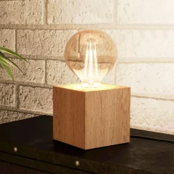 Bordlampe Prestwick 2 med trekube, natur