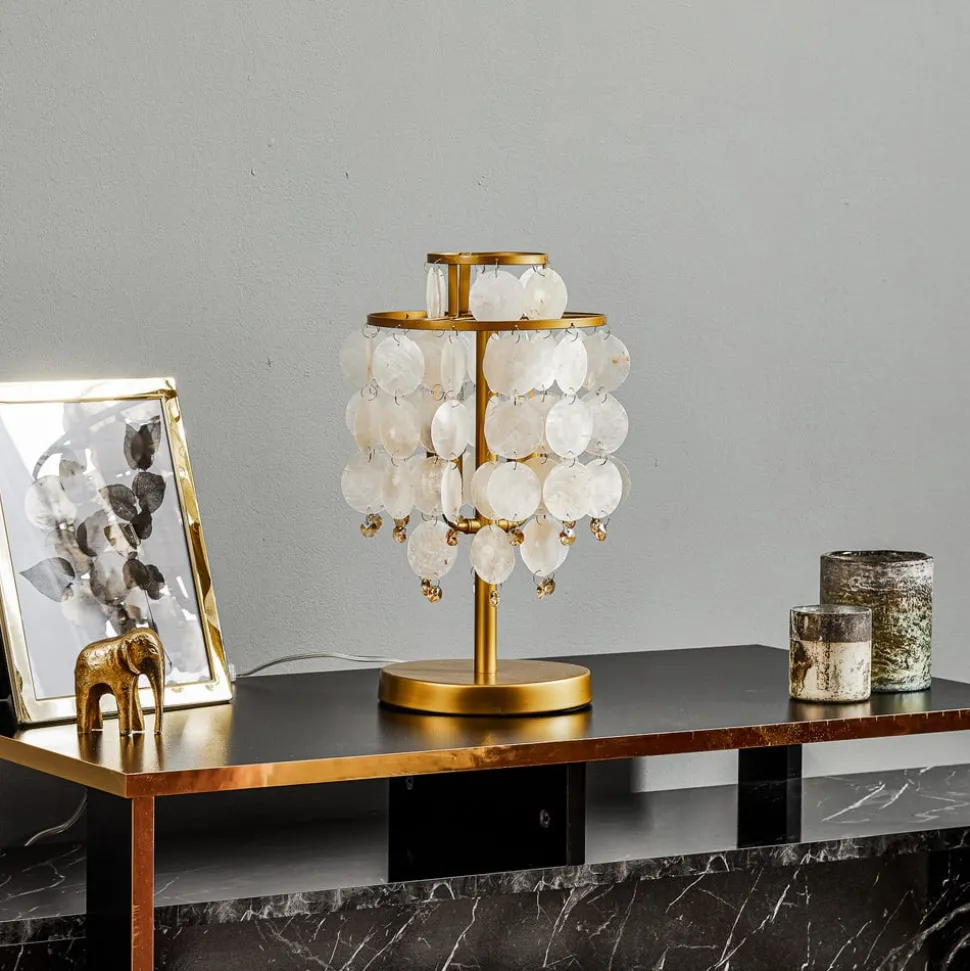 Bordlampe Ruben med perlemorsskiver