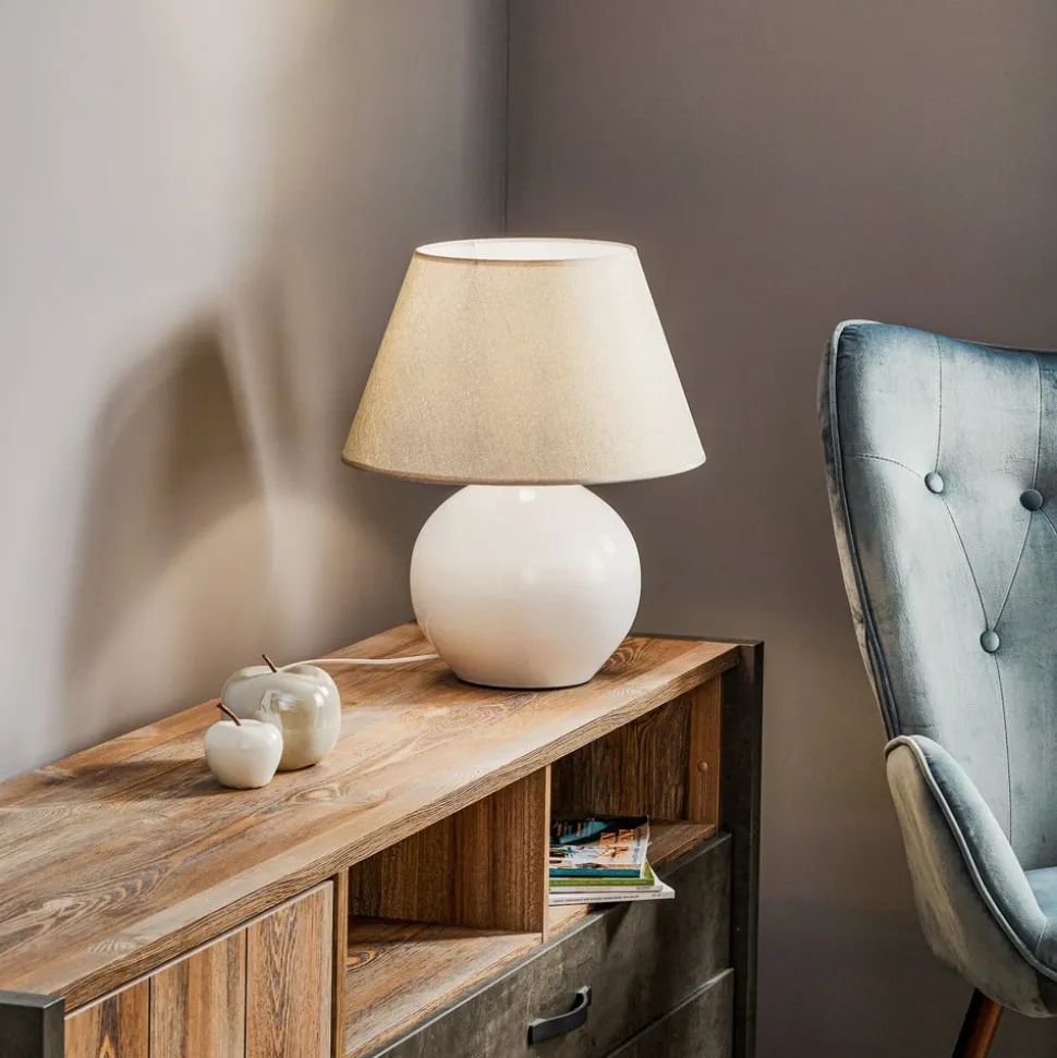 Bordlampe Sfera, høyde 53 cm, hvit/grå