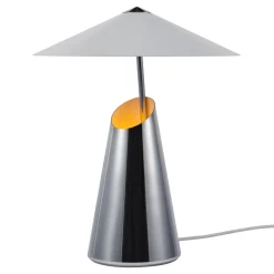 Bordlampe Taido av metall, krom