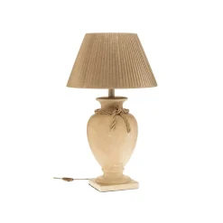 Bordlampe Treccia med stoffskjerm