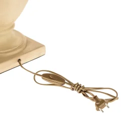 Bordlampe Treccia med stoffskjerm