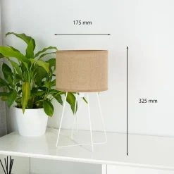 Bordlampe Trixi med trådramme hvit/beige, stoff, E14