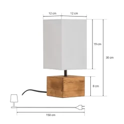 Bordlampe Woody med trefot, 12 x 12 cm