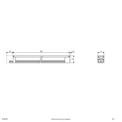 Bordo utenpåliggende LED-lampe i alu, lengde 59 cm