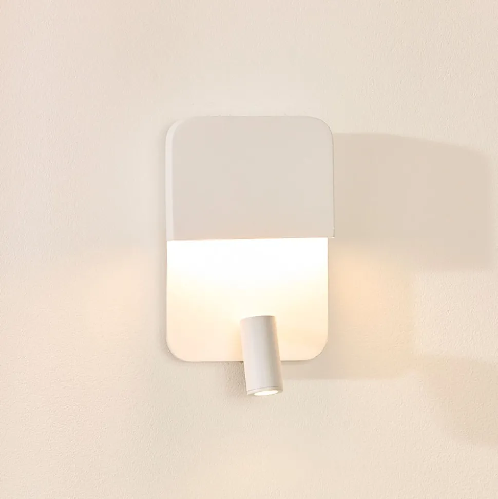 Boxer LED-vegglampe med spot, hvit