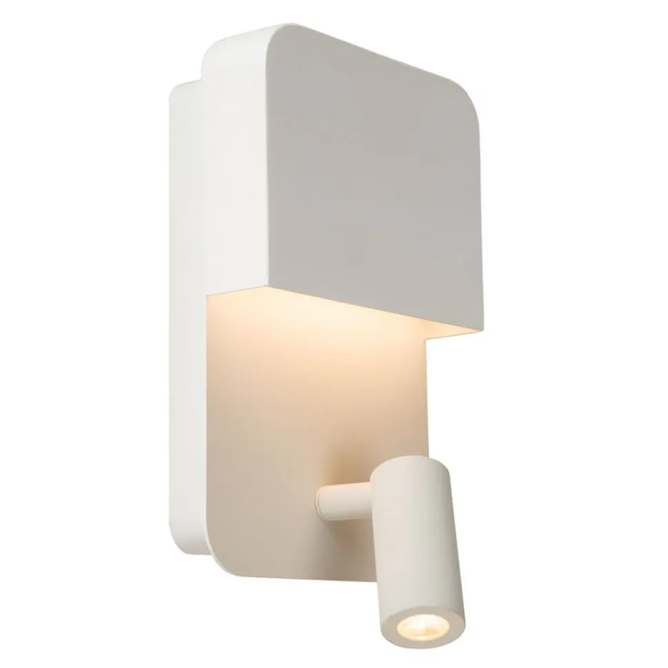 Boxer LED-vegglampe med spot, hvit