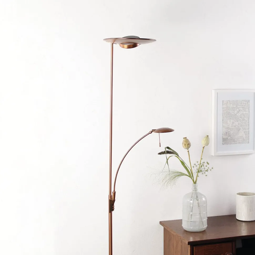 Bronsefarget LED-gulvlampe Zenith, dimmer