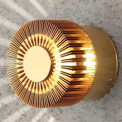 Bronsefarget vegghengt utelampe Monza med LED-lys