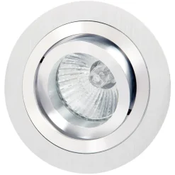 Básico innfellingslampe, rund, satin nikkel