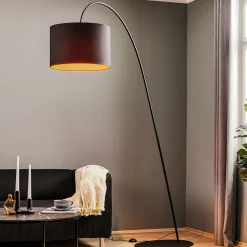 Buelampe Alice med svart og gull skjerm