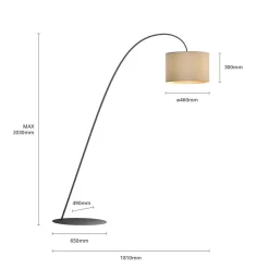 Buelampe Alice med tekstilskjerm, kaffe