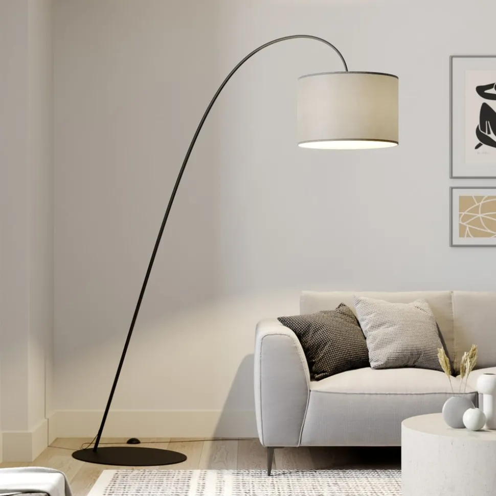 Buelampe Alice med tekstilskjerm grå