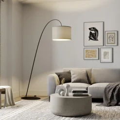 Buelampe Alice med tekstilskjerm grå