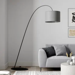 Buelampe Alice med tekstilskjerm grå